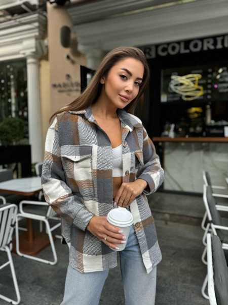 Сорочка байка клітинка 15% вовна 