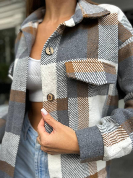 Сорочка байка клітинка 15% вовна 