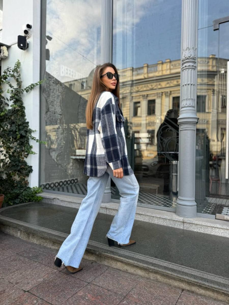 Сорочка байка клітинка 15% вовна 