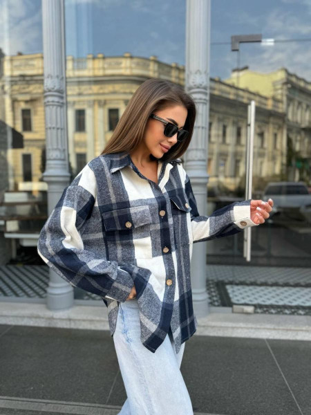 Сорочка байка клітинка 15% вовна 