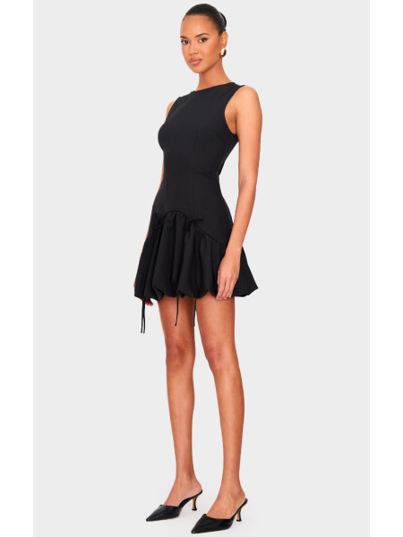 Чорна міні-сукня Racer Puffball