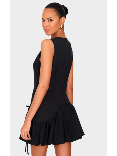 Чорна міні-сукня Racer Puffball