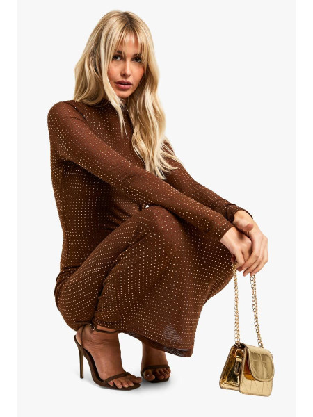 Сукня максі з високим вирізом