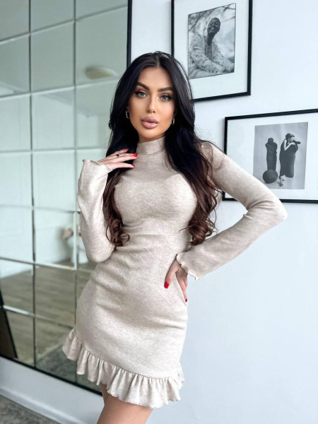 Ангорова сукня міні оборка 