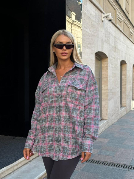 Сорочка оверсайз в клітинку 