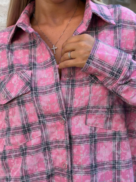 Сорочка оверсайз в клітинку 