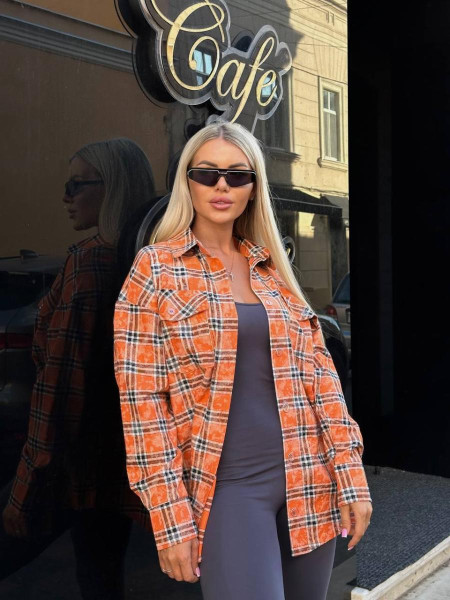 Сорочка оверсайз в клітинку 