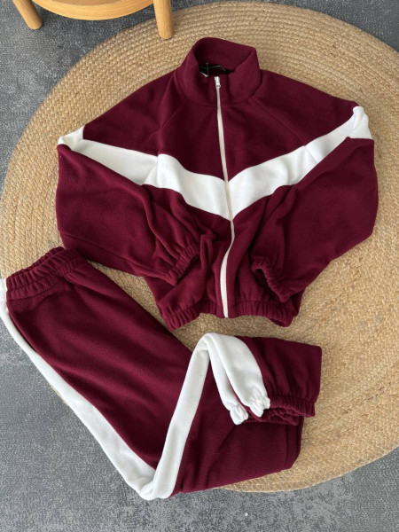 Флісовий костюм контрастний лампас 