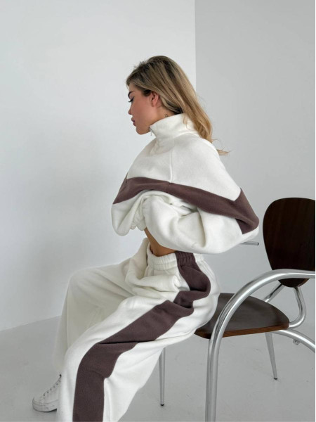 Флісовий костюм контрастний лампас 