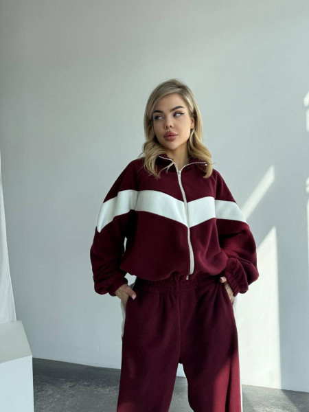 Флісовий костюм контрастний лампас 