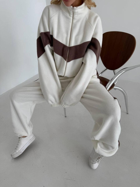 Флісовий костюм контрастний лампас 