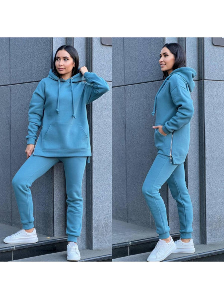 Спортивний якісний костюм із змійками на флісі 