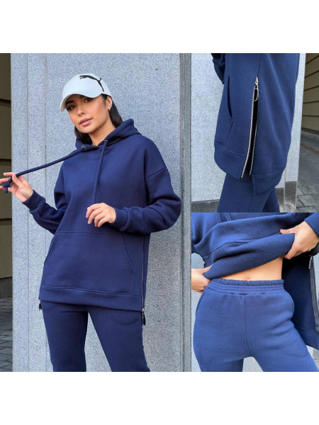 Спортивний якісний костюм із змійками на флісі 