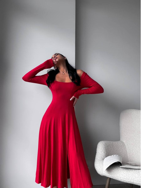 Сукня міді з розрізом віскоза 