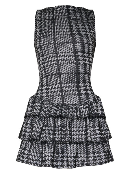 Чорна міні-сукня без рукавів із букле