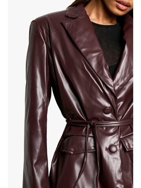 Піджак із поясом із зав’язкою Pu