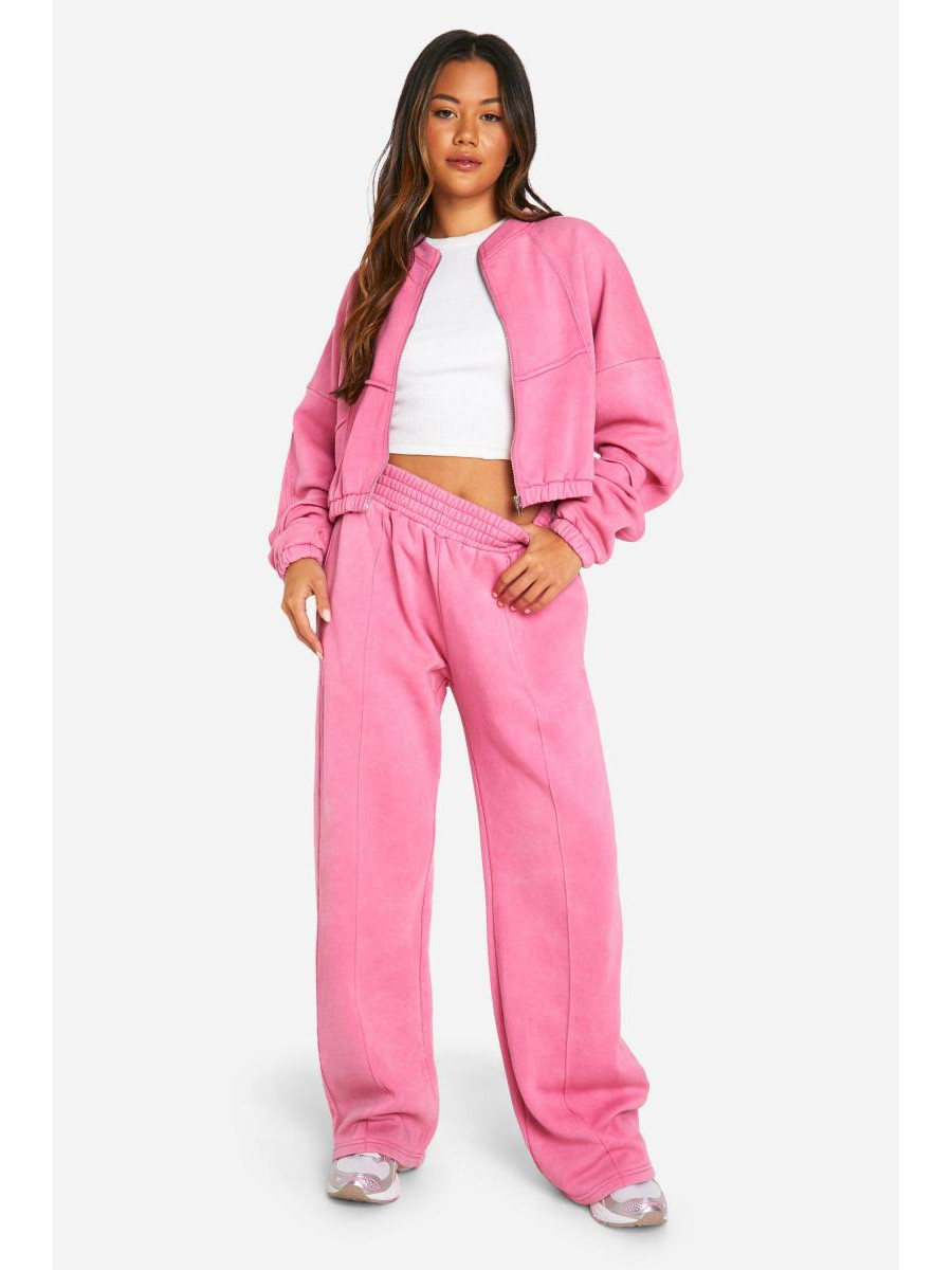 Укорочений спортивний костюм-бомбер Acid Wash Seam Detail