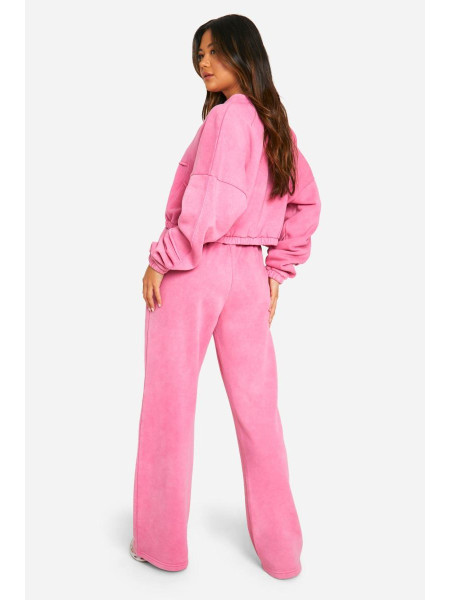 Укорочений спортивний костюм-бомбер Acid Wash Seam Detail