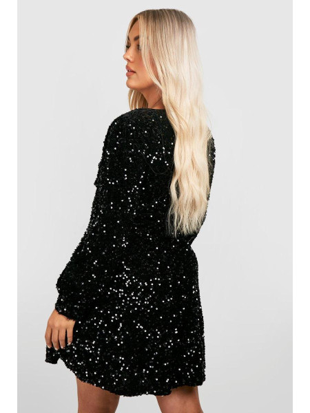 Плюс сукня-фігуристка з паєтками та талією