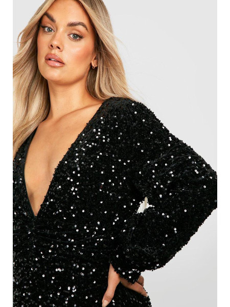 Плюс сукня-фігуристка з паєтками та талією