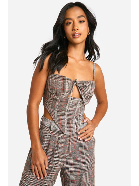 Контрастний корсетний топ Petite Wool Look