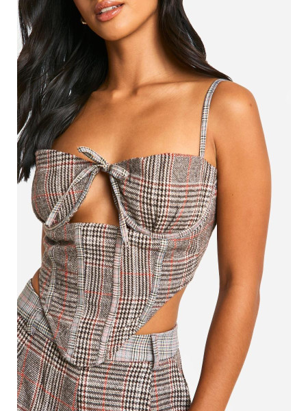 Контрастний корсетний топ Petite Wool Look