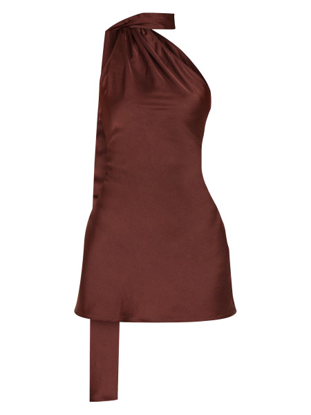 Шоколадний атласний шарф деталі для тіла