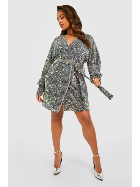 Плюс оксамитова сукня з паєтками