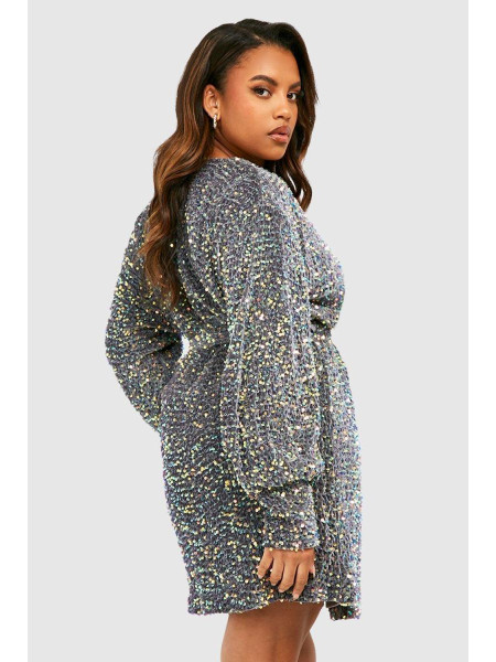 Плюс оксамитова сукня з паєтками