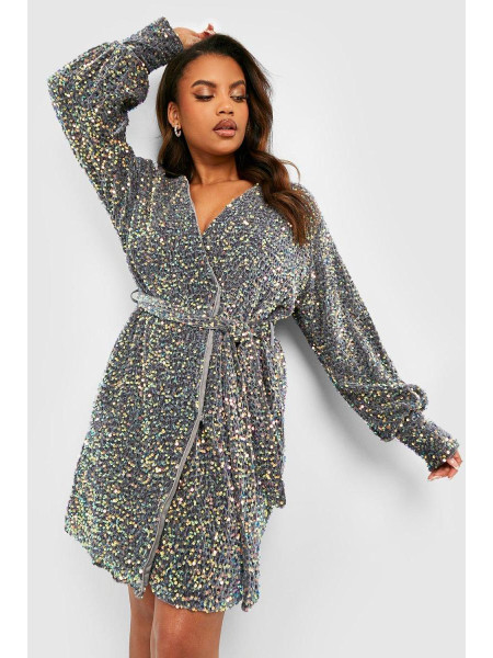 Плюс оксамитова сукня з паєтками