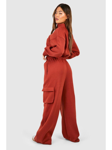 Спортивний костюм карго з прямими штанинами на півзастібці