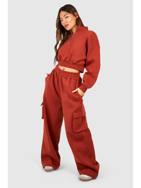 Спортивний костюм карго з прямими штанинами на півзастібці
