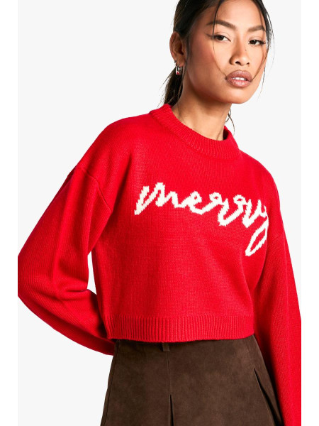Веселий укорочений різдвяний джемпер