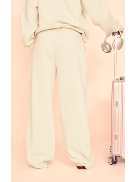 Кремові широкі джоггери на шнурках