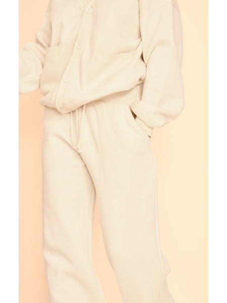 Кремові широкі джоггери на шнурках