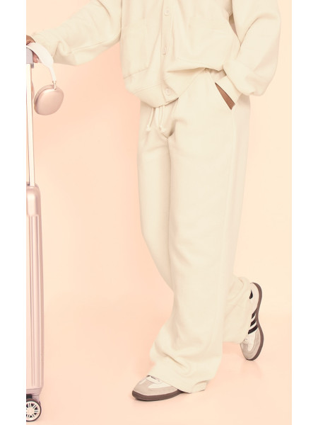 Кремові широкі джоггери на шнурках