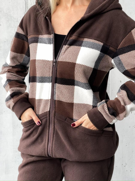 Спортивний флісовий костюм клітинка 