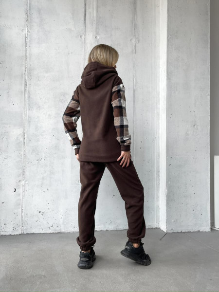 Спортивний флісовий костюм клітинка 