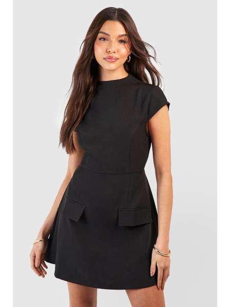 Структурована міні-сукня з високим вирізом