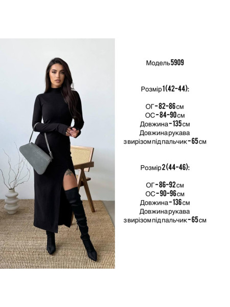 Базова сукня з вирізом під пальчик ангора рубчик 