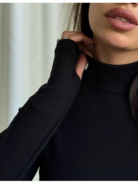 Базова сукня з вирізом під пальчик ангора рубчик 