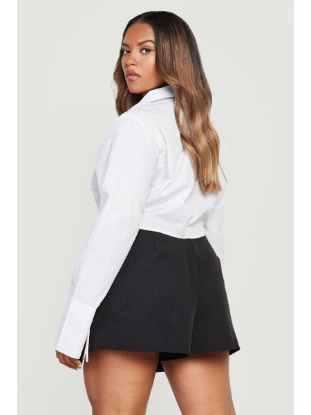 Плюс ткана плісирована шорта