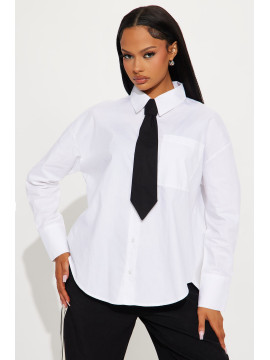 Повернення в офіс: Сорочка з попліну з краваткою