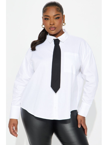 Повернення в офіс: Сорочка з попліну з краваткою