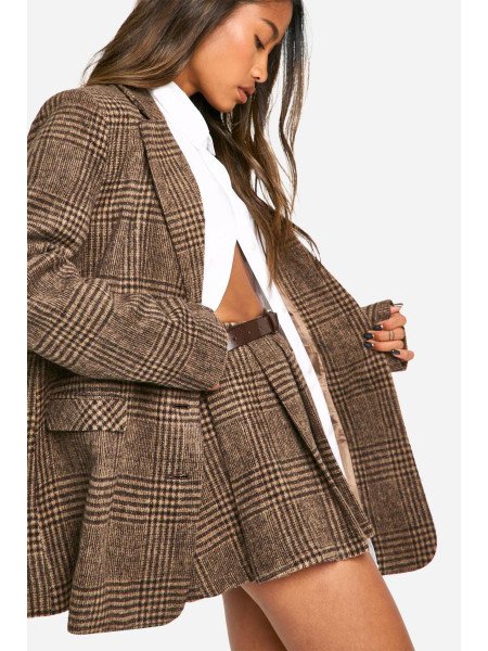 Великий блейзер преміум-класу вовни в клітинку