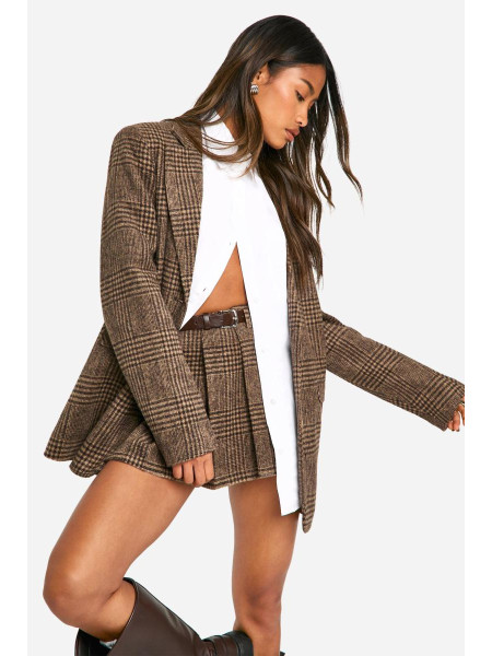 Великий блейзер преміум-класу вовни в клітинку