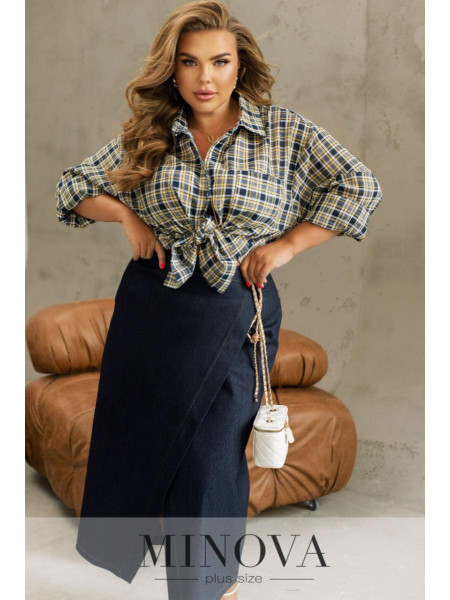 Фланелева сорочка оверсайз у клітинку 