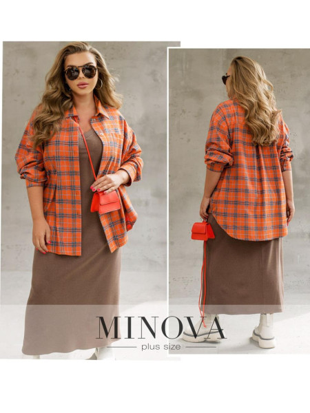 Фланелева сорочка оверсайз у клітинку 