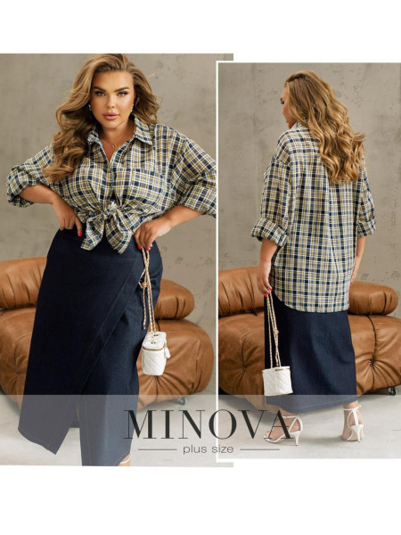 Фланелева сорочка оверсайз у клітинку 