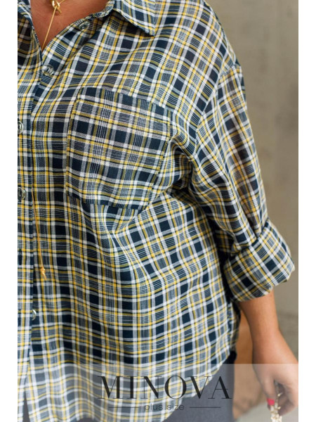 Фланелева сорочка оверсайз у клітинку 